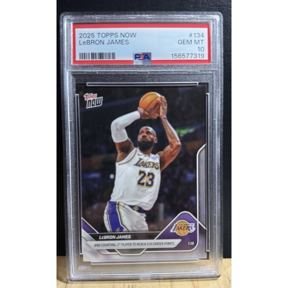 Topps 2025 Topps Now Basketball LeBron James Lakers #134 PSA 10 GEM MINT! 💎💎💎